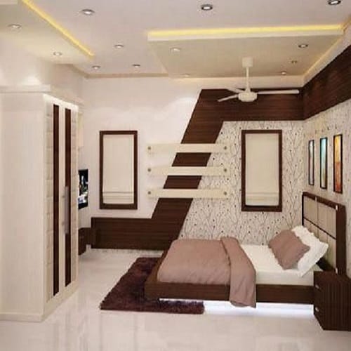 Bedroom Square Pattern False Ceiling