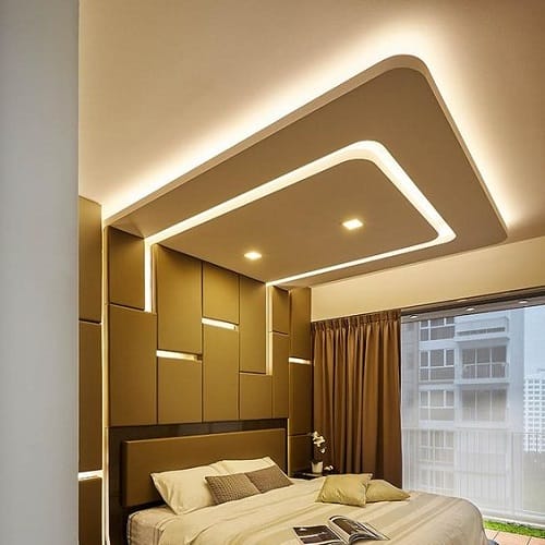 Bedroom Rounded Edges Pop Ceiling