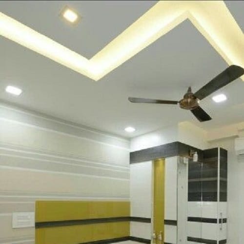 L Shaped False ceiling With Cove Lighting