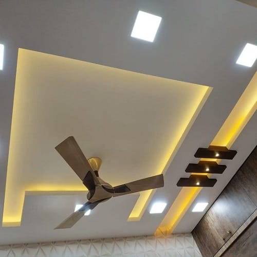 Rectangular False ceiling With Rope Lights