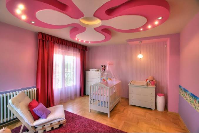 Kids Room False Ceiling With Stars And Moon