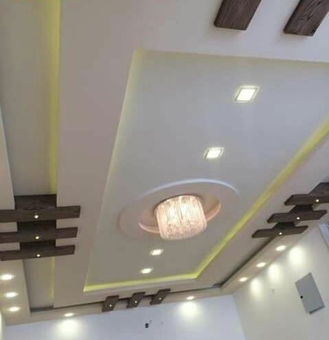 Multi Layer Moder False Ceiling with PVC Wooden Panels