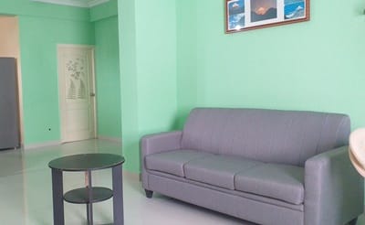 Green and Grey living room