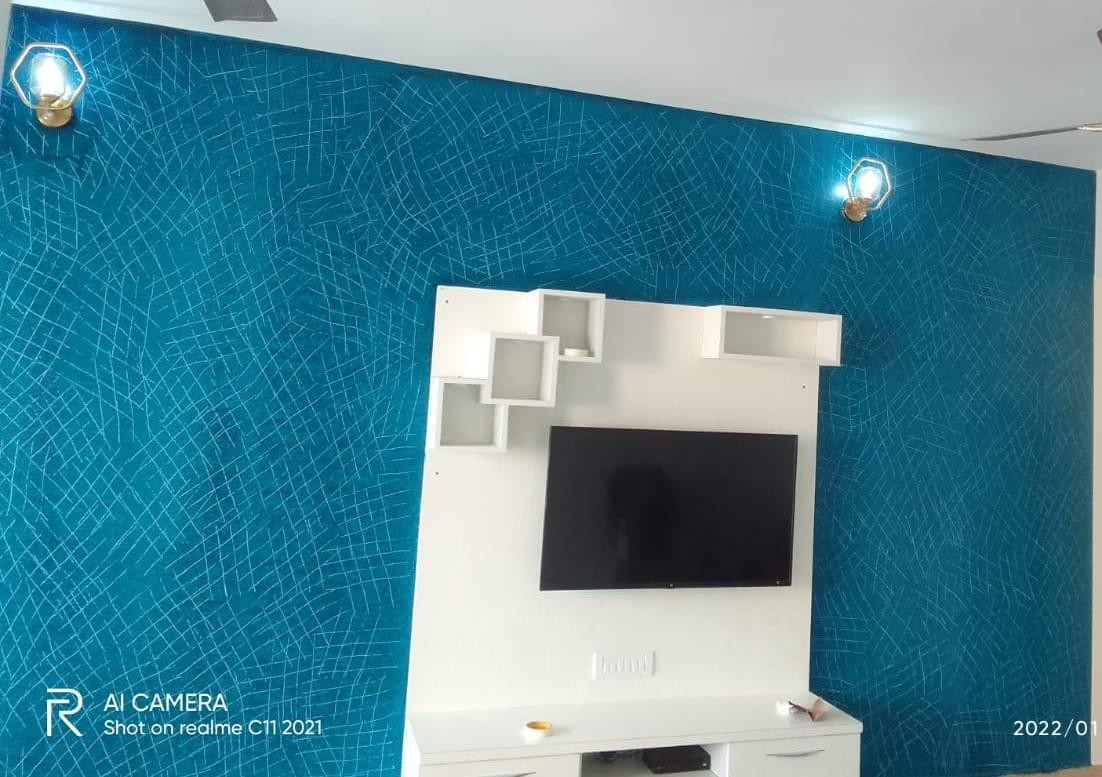Blue Zig Zag Line Texture For Living Room