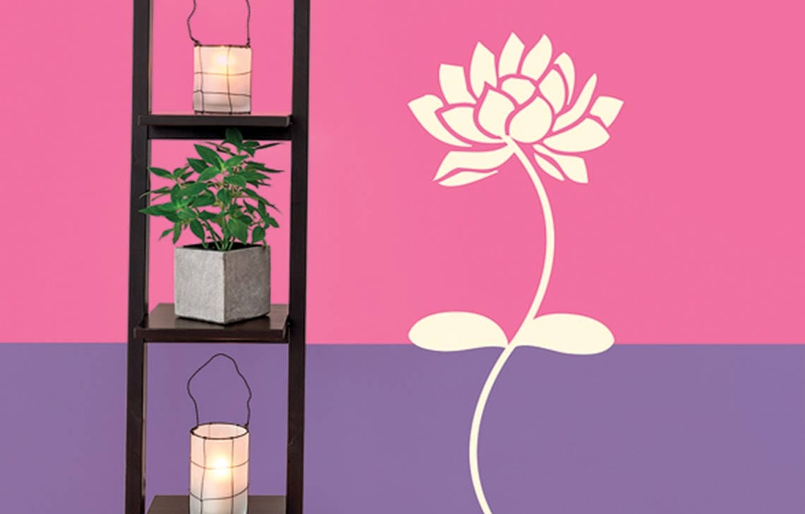 Lotus Paradise Floral Wall Stencil